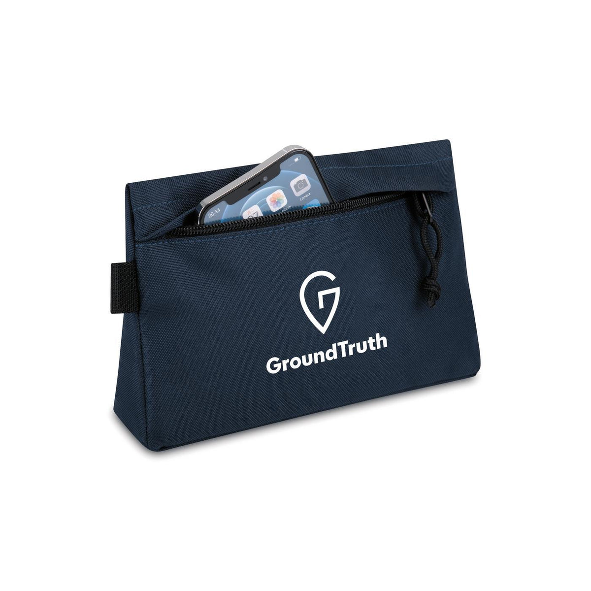 Renew Recycled Zip Pouch with Webbing Loop Transfer - Navy - View 2
