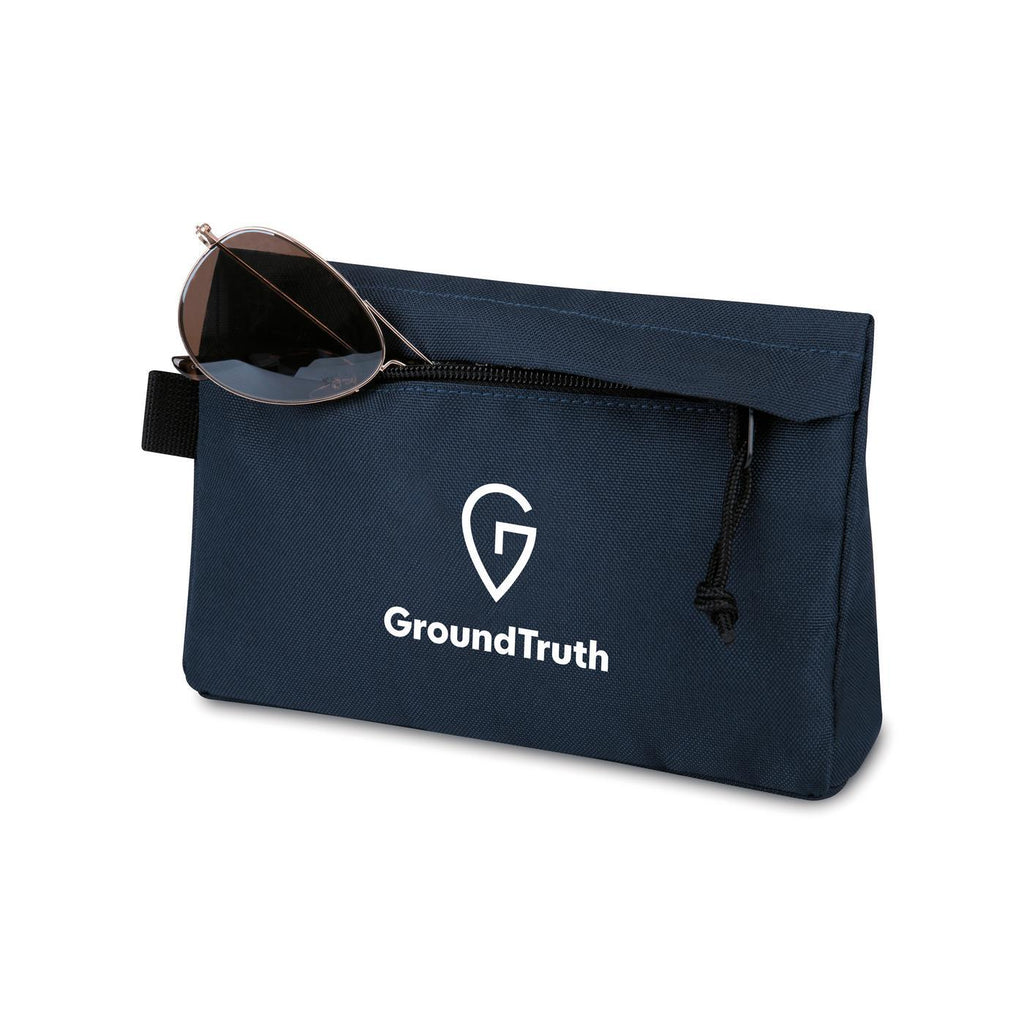 Renew Recycled Zip Pouch with Webbing Loop Transfer - Navy - View 3
