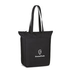 Renew Recycled Zip Tote with Front Slash Pocket Transfer - Black - View 2