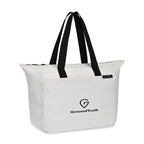 Renew Recycled Zip Tote with Front Slash Pocket Transfer - Cream - View 2