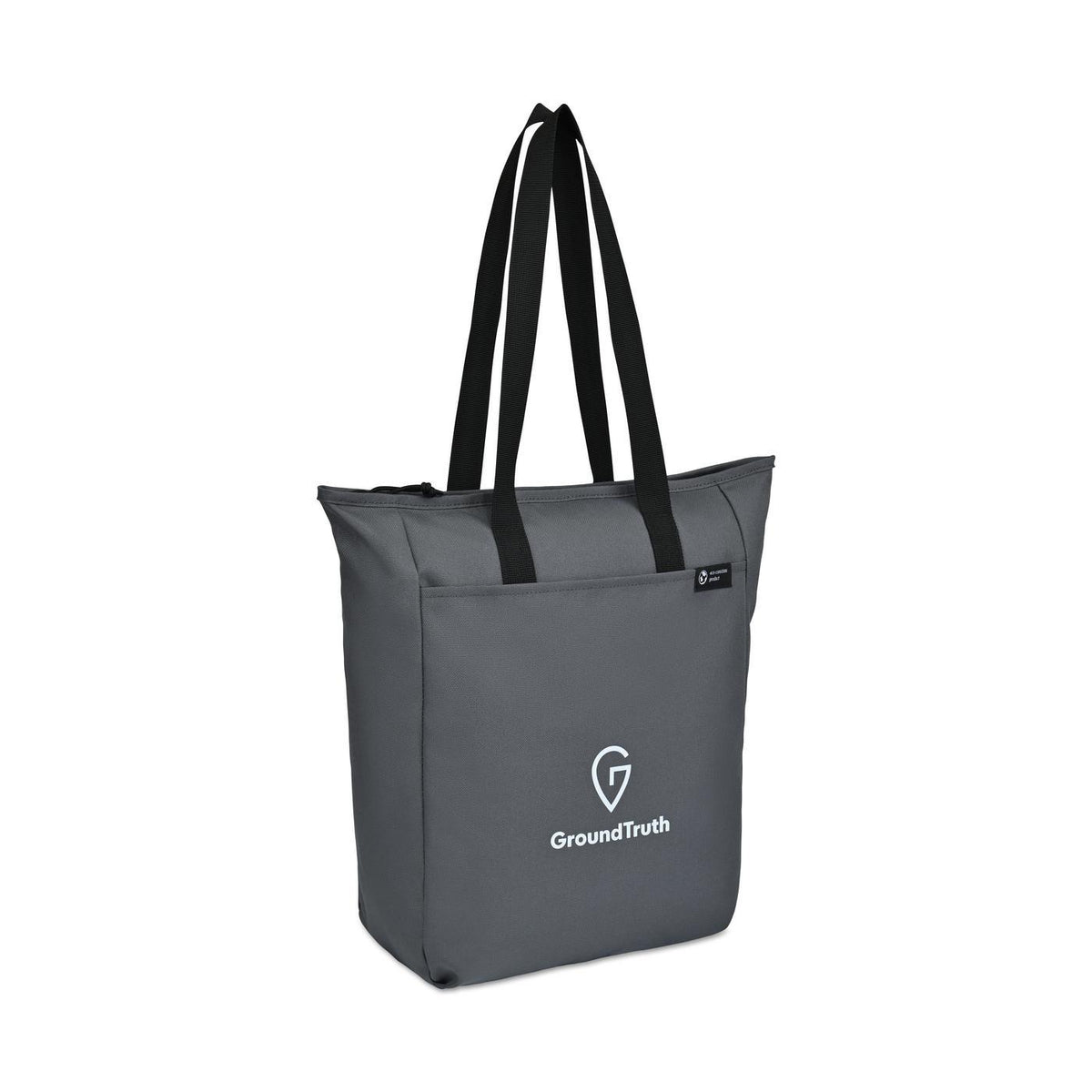 Renew Recycled Zip Tote with Front Slash Pocket Transfer - Durango Grey - View 2