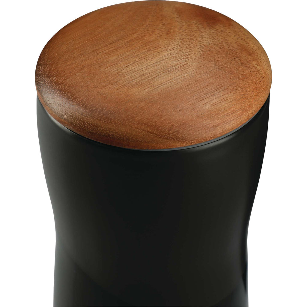 Reno Ceramic Tumbler with Wood Lid, 10 oz Laser Engraving - Black - Photo 3