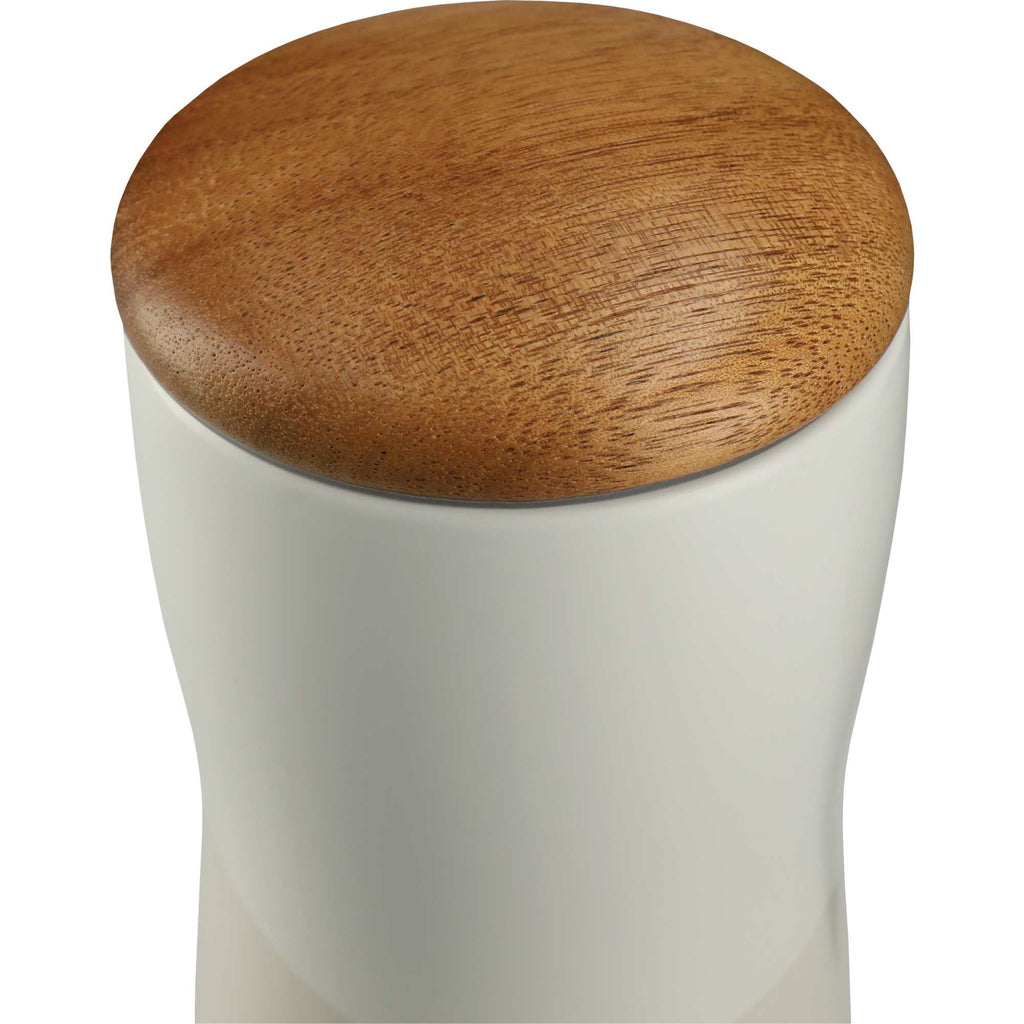 Reno Ceramic Tumbler with Wood Lid, 10 oz Laser Engraving - White - Photo 2