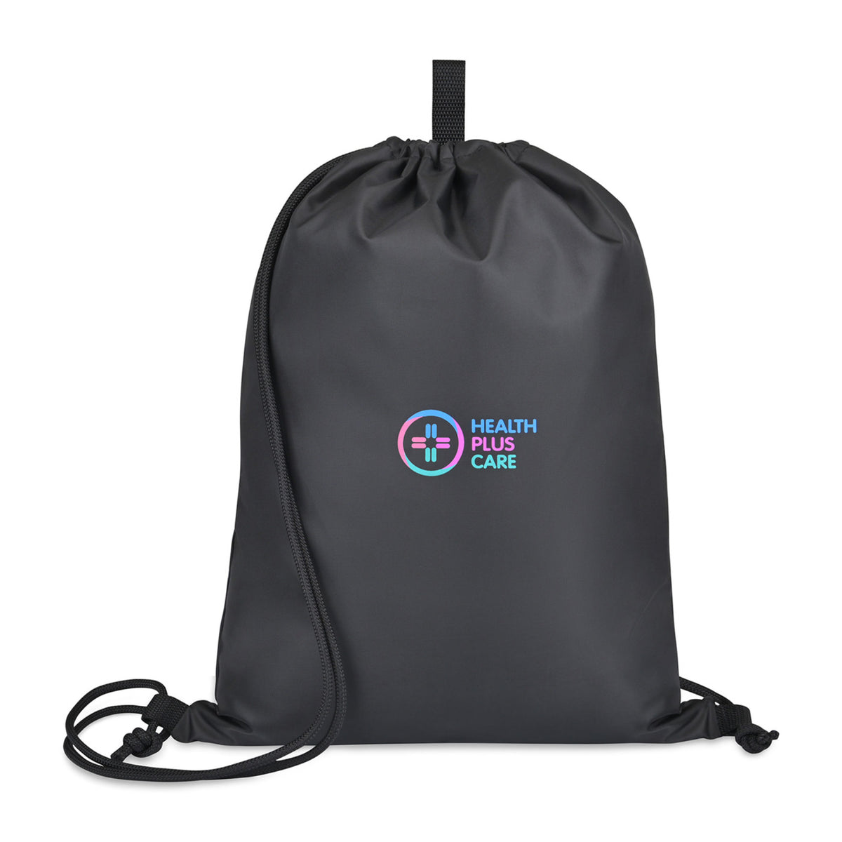 Repeat Lite Recycled Drawstring Backpack Transfer - Black - View 1