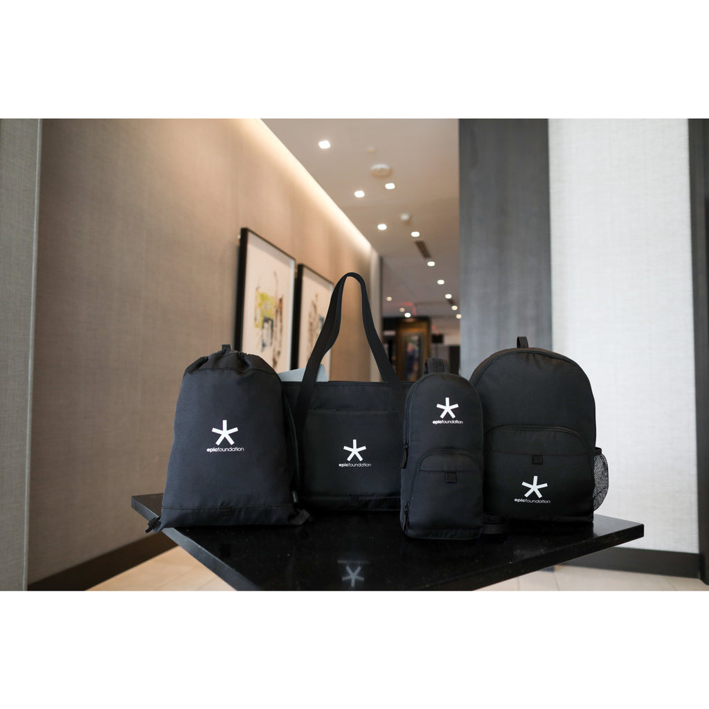 Repeat Recycled Backpack with Trolley Strap - Black - View 8
