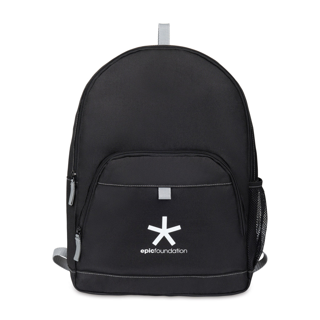 Repeat Recycled Backpack with Trolley Strap - Medium Grey - View 1