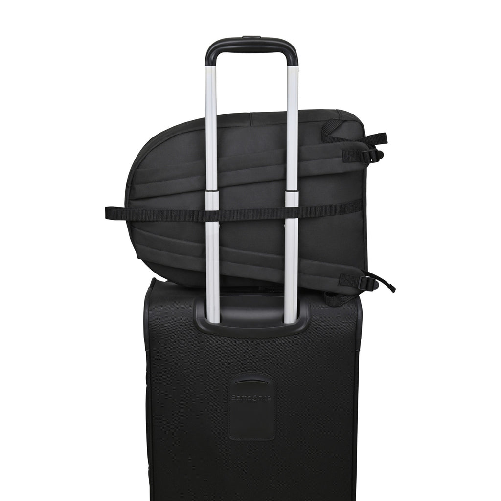 Repeat Recycled Backpack with Trolley Strap Transfer - Black - View 5