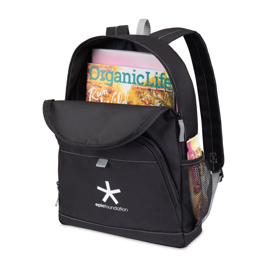 Repeat Recycled Backpack with Trolley Strap Transfer - Medium Grey - View 2