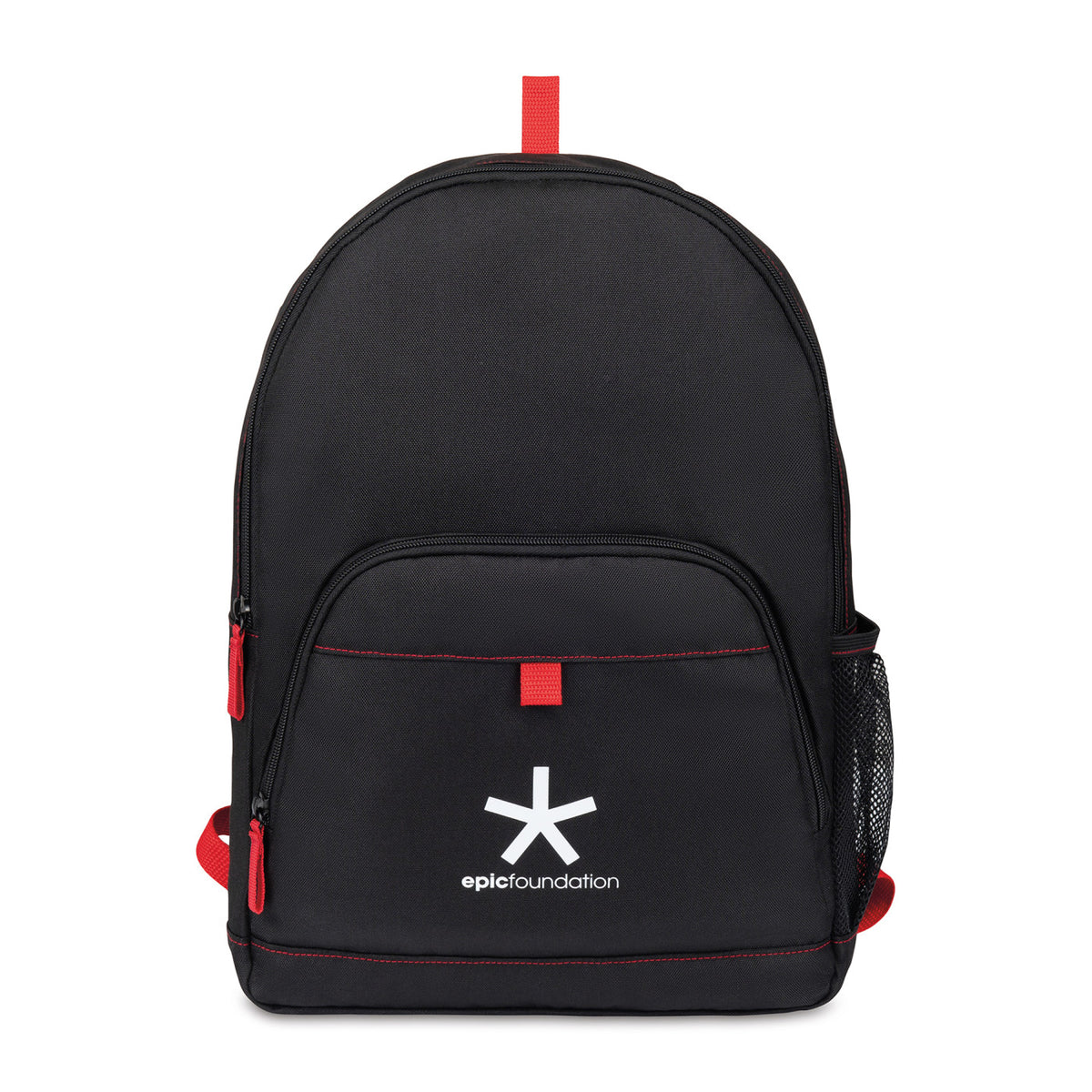 Repeat Recycled Backpack with Trolley Strap Transfer - Red - View 1