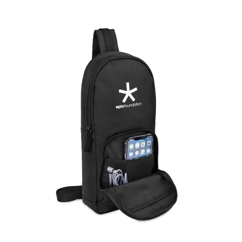 Repeat Recycled Sling Bag with Grab Handle - Black - View 2