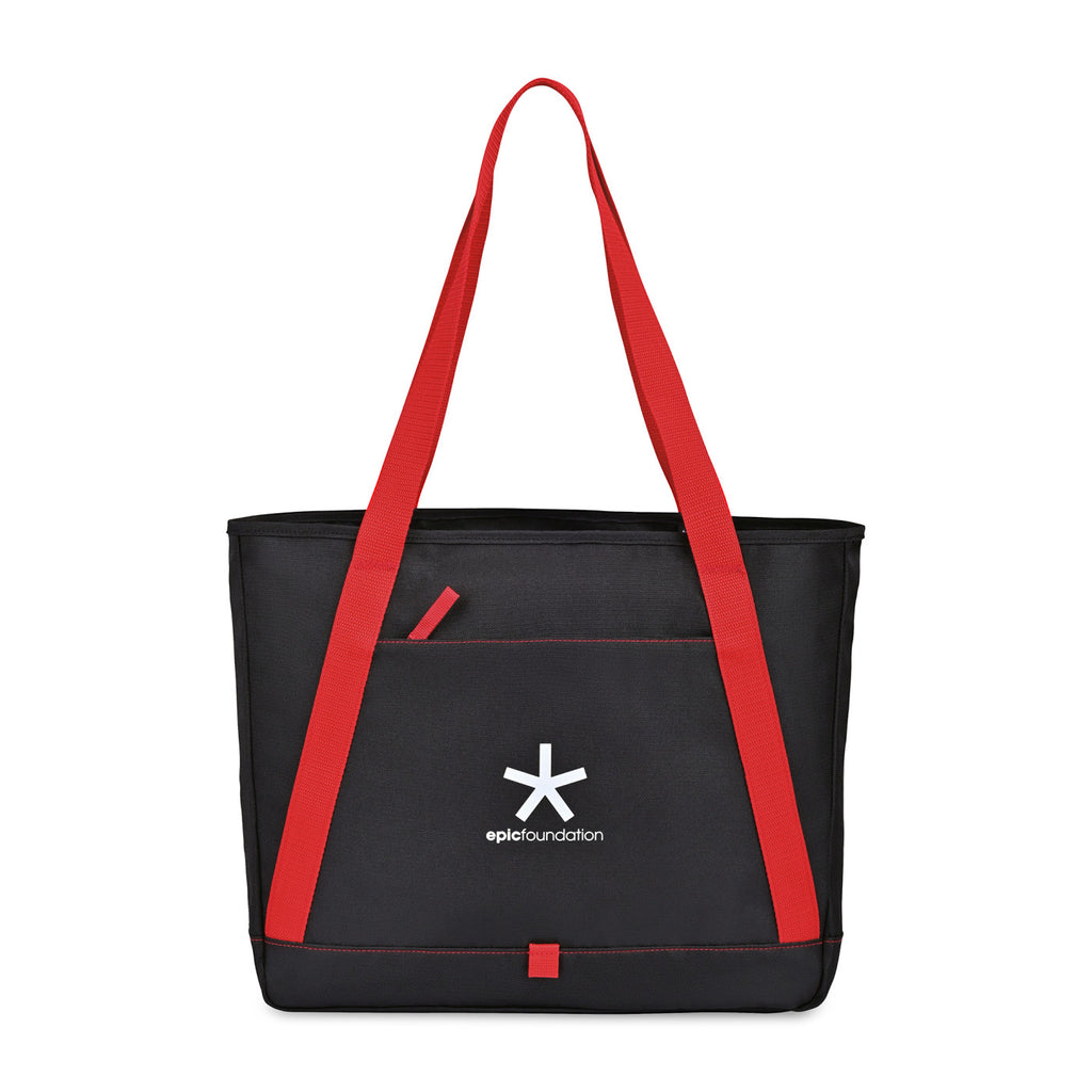Repeat Recycled Tote with Hidden Zip Pocket - Red - View 1