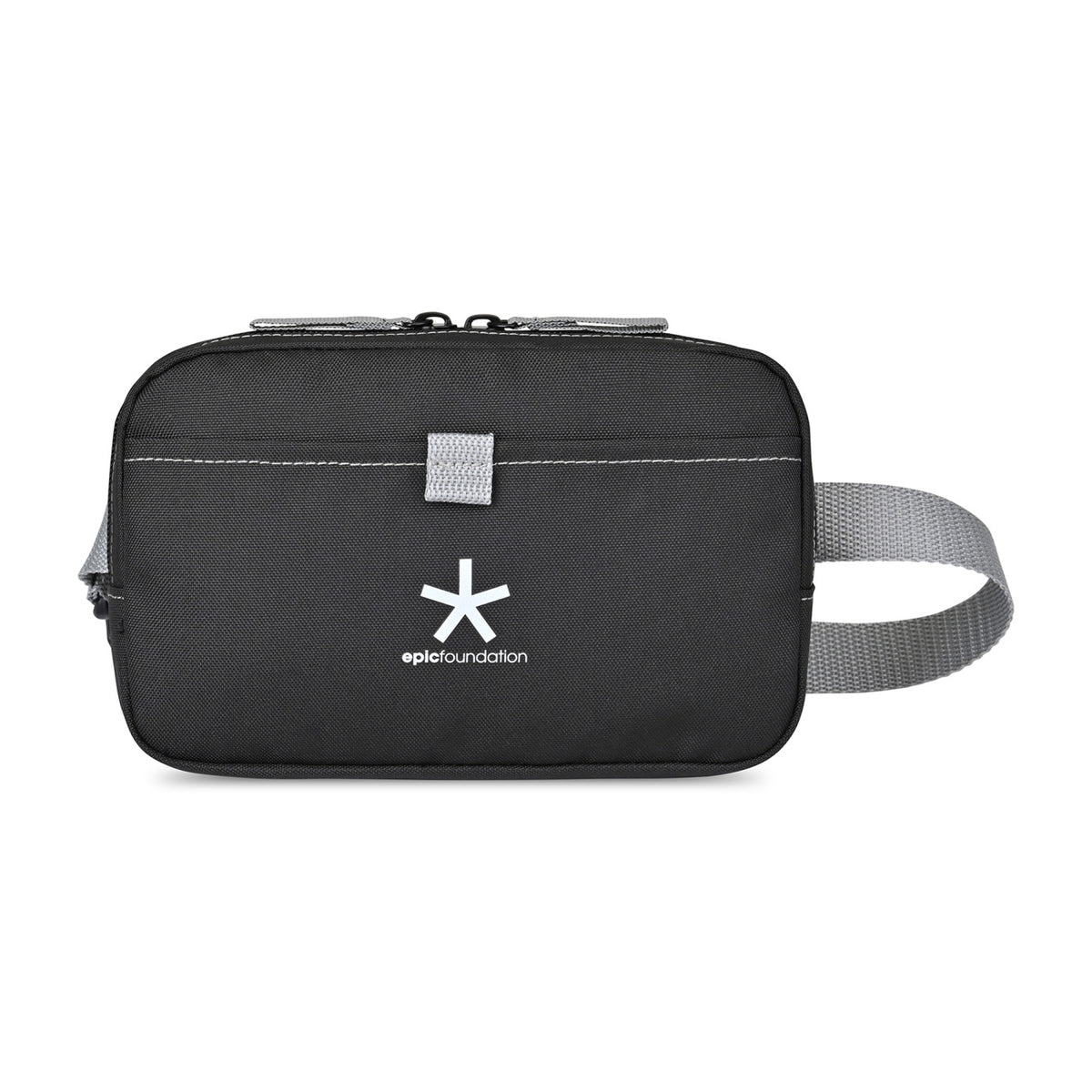 Repeat Recycled Waist Pack with Front Pocket Embroidery - Medium Grey - View 1