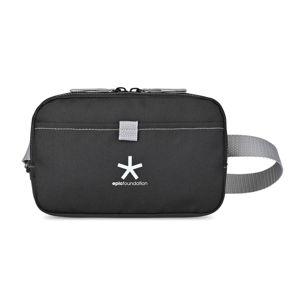 Repeat Recycled Waist Pack with Front Pocket Transfer - Medium Grey - View 1