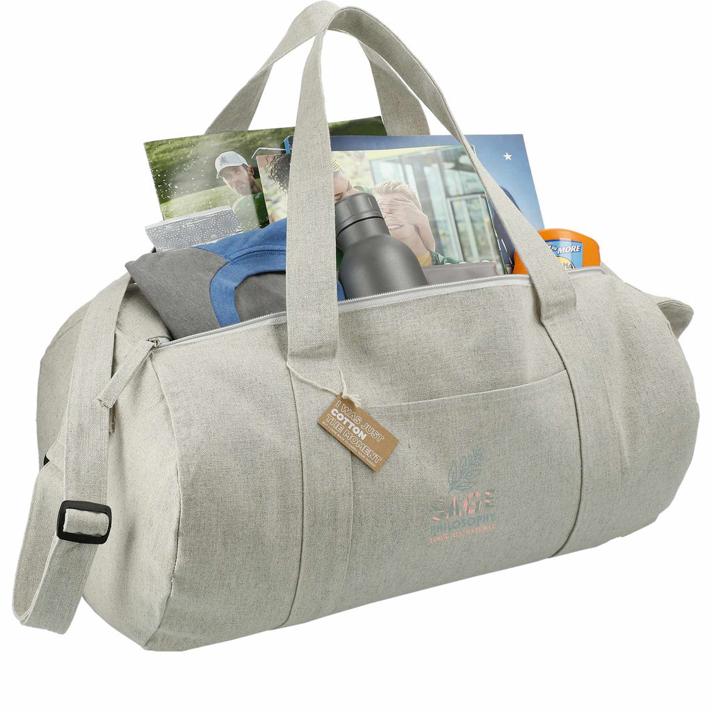 Repose Barrel Duffel Bag in 10 oz Recycled Cotton - Gray - Right Angle 2