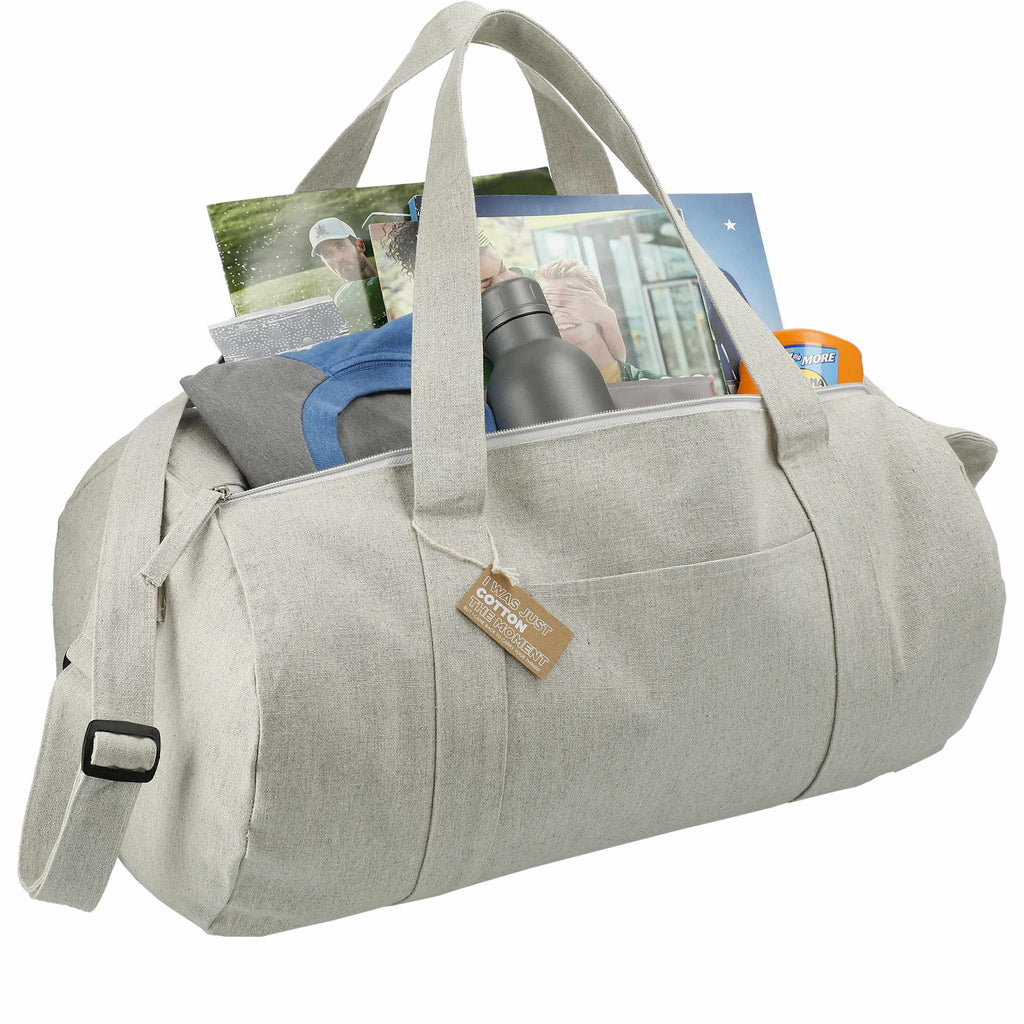Repose Barrel Duffel Bag in 10 oz Recycled Cotton - Gray - Right Angle 4