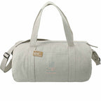 Repose Barrel Duffel Bag in 10 oz Recycled Cotton Transfer - Gray - Front 2