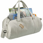 Repose Barrel Duffel Bag in 10 oz Recycled Cotton Transfer - Gray - Right Angle 4