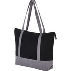 Repose Color Block Zippered Tote, 10 oz Embroidery - Black - Left Angle