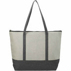 Repose Color Block Zippered Tote, 10 oz - Gray - Back