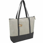 Repose Color Block Zippered Tote, 10 oz - Gray - Right Angle 3