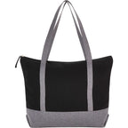 Repose Color Block Zippered Tote, 10 oz Transfer - Black - Back
