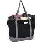 Repose Color Block Zippered Tote, 10 oz Transfer - Black - Right Angle