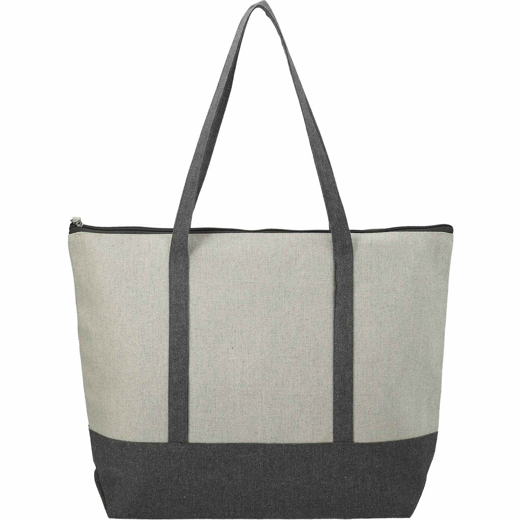 Repose Color Block Zippered Tote, 10 oz Transfer - Gray - Back