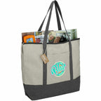 Repose Color Block Zippered Tote, 10 oz Transfer - Gray - Right Angle 2