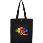 Repose Recycled Box Tote with Snap, 10 oz - Black - Front
