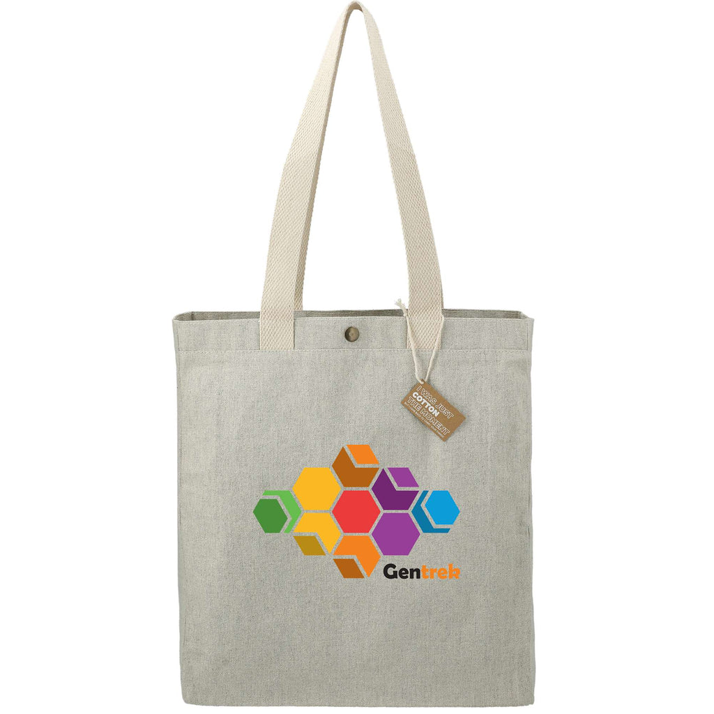 Repose Recycled Box Tote with Snap, 10 oz - Gray - Front 2