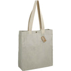 Repose Recycled Box Tote with Snap, 10 oz - Gray - Right Angle 3