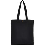 Repose Recycled Box Tote with Snap, 10 oz Transfer - Black - Back