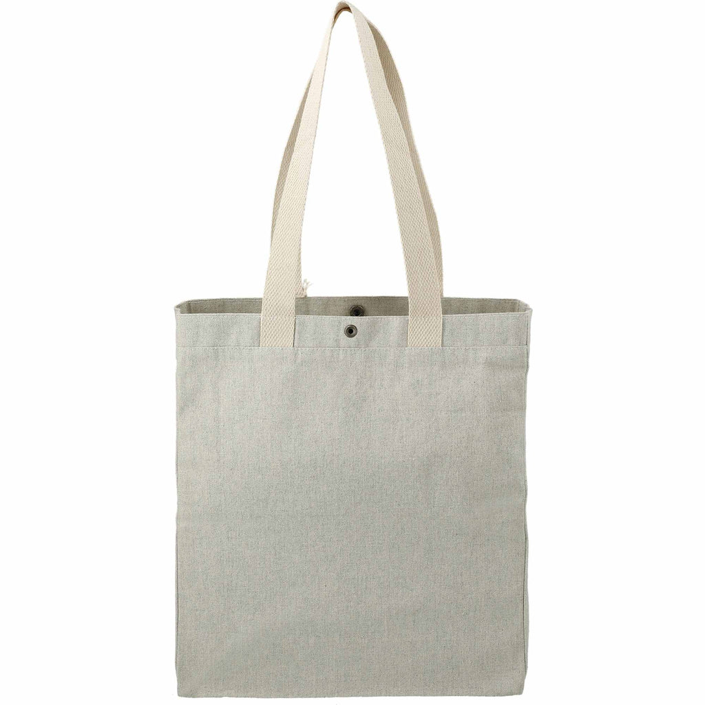 Repose Recycled Box Tote with Snap, 10 oz Transfer - Gray - Back