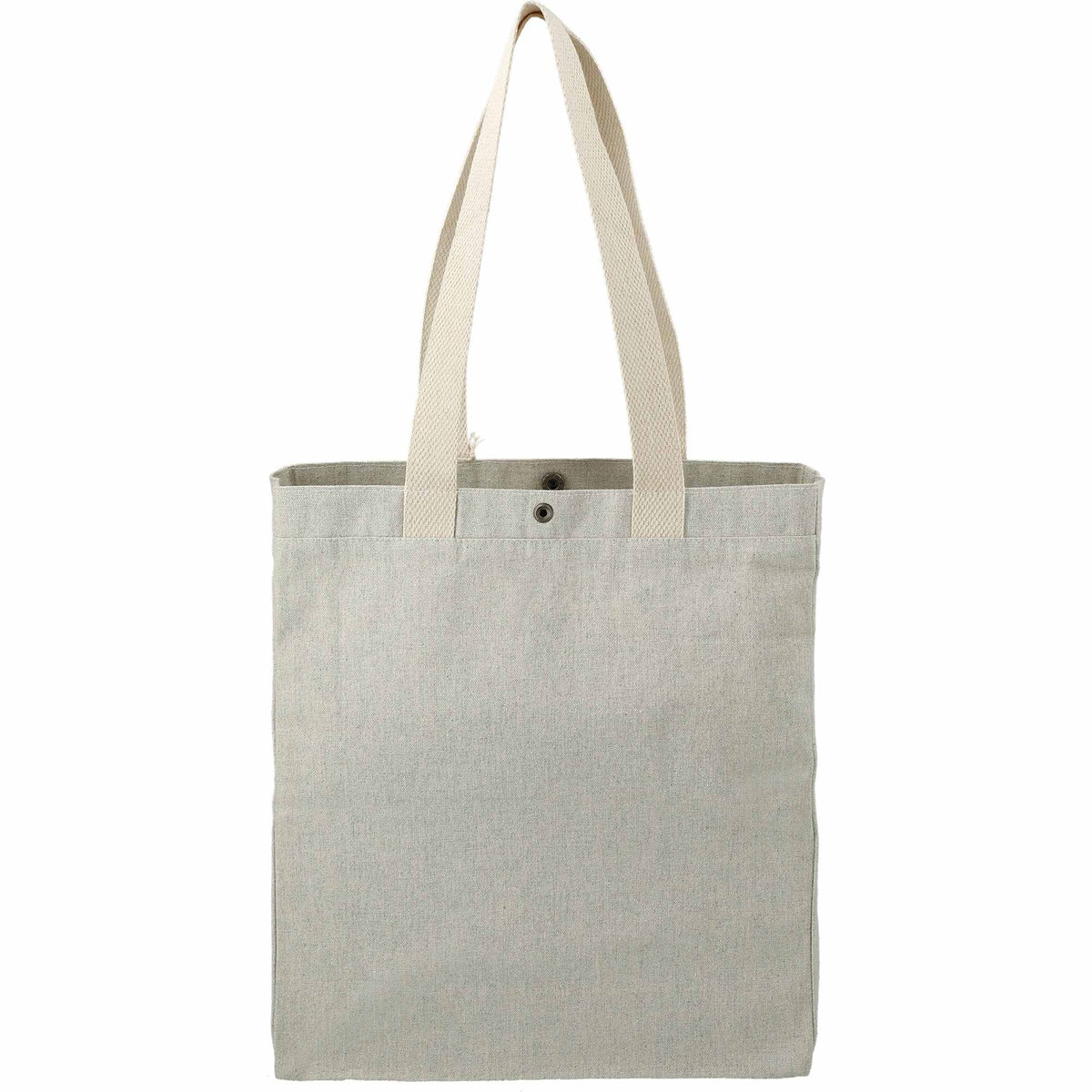 Repose Recycled Box Tote with Snap, 10 oz Transfer - Gray - Back