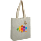 Repose Recycled Box Tote with Snap, 10 oz Transfer - Gray - Right Angle