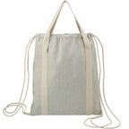 Repose Recycled Cotton Drawstring Tote, 5 oz Embroidery - Natural - Back