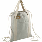 Repose Recycled Cotton Drawstring Tote, 5 oz Embroidery - Natural - Right Angle 3
