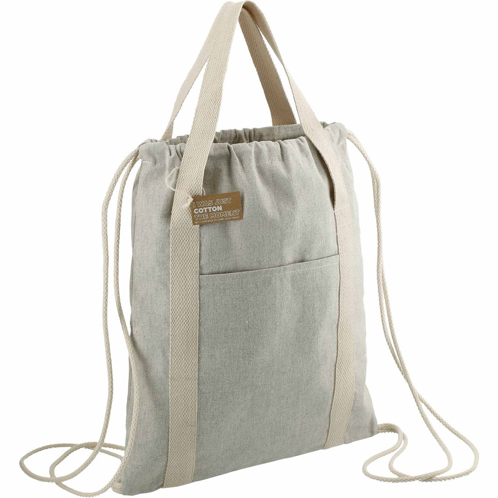 Repose Recycled Cotton Drawstring Tote, 5 oz - Natural - Right Angle 3