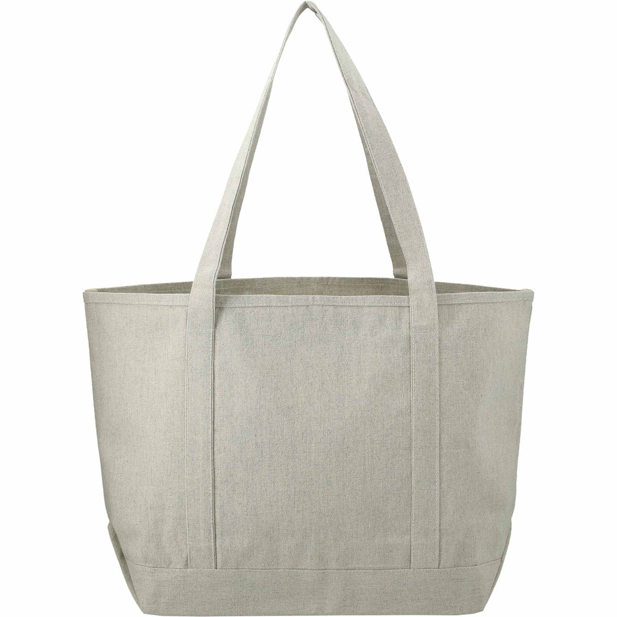 Repose Recycled Cotton Tote with Slash Pocket, 10 oz Embroidery - Gray - Back