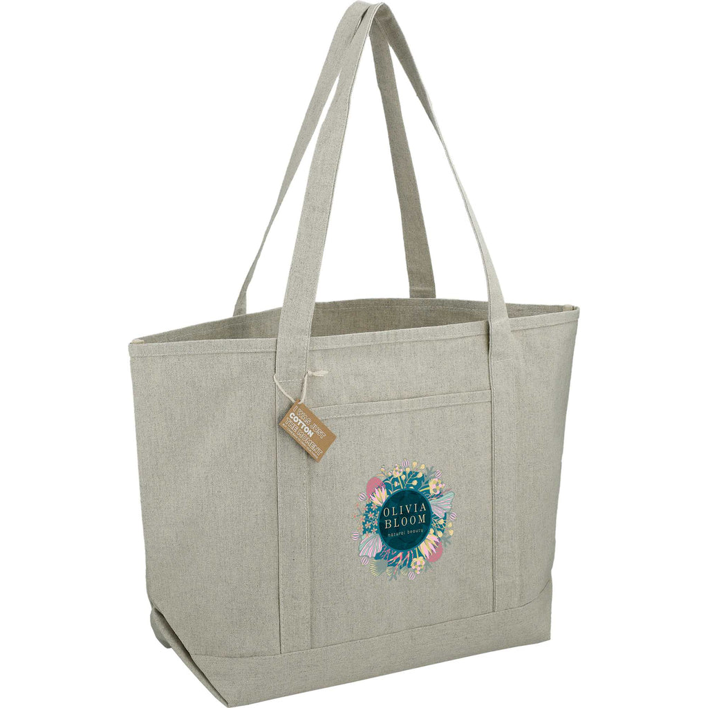 Repose Recycled Cotton Tote with Slash Pocket, 10 oz Embroidery - Gray - Right Angle