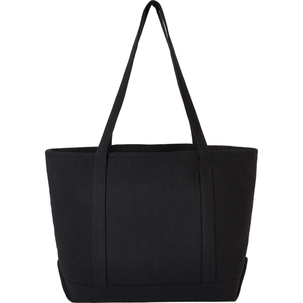 Repose Recycled Cotton Tote with Slash Pocket, 10 oz Transfer - Black - Back