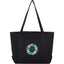 Repose Recycled Cotton Tote with Slash Pocket, 10 oz Transfer - Black - Front