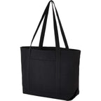 Repose Recycled Cotton Tote with Slash Pocket, 10 oz Transfer - Black - Left Angle