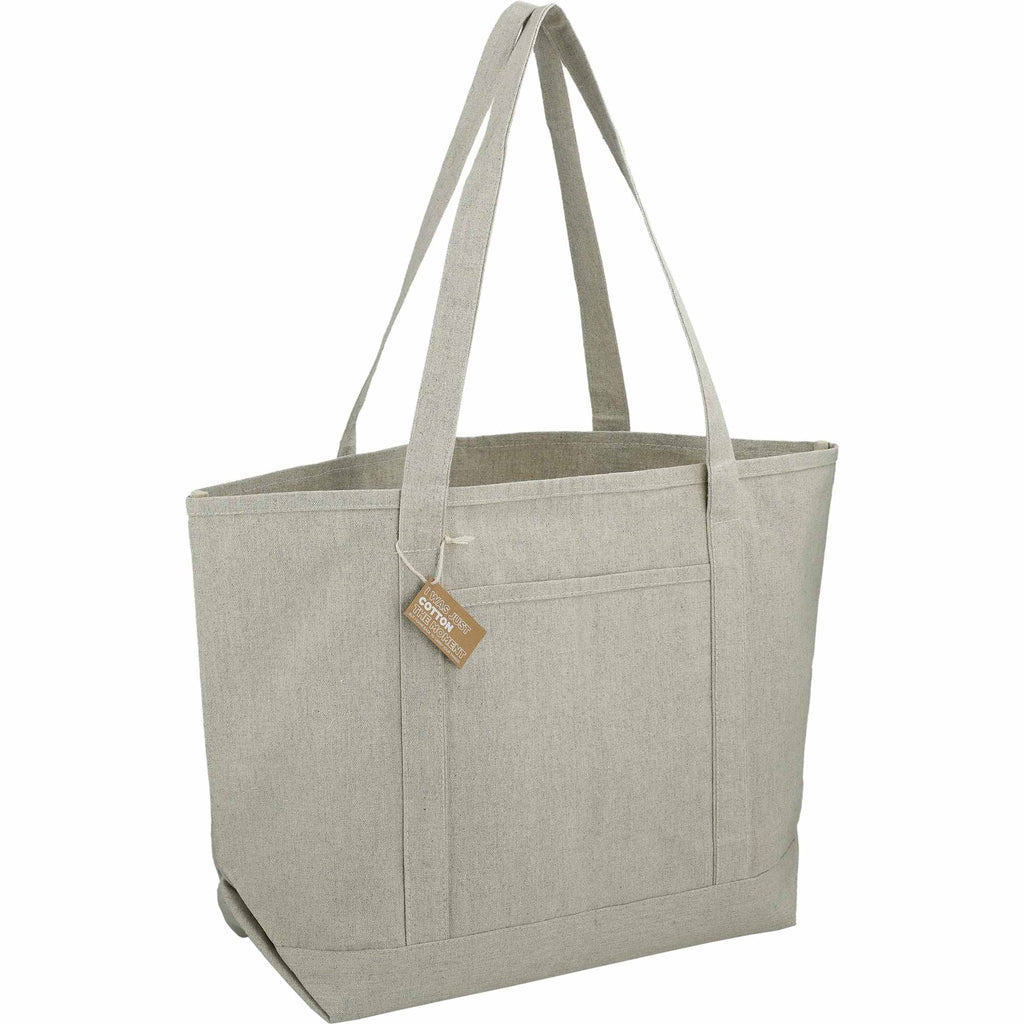 Repose Recycled Cotton Tote with Slash Pocket, 10 oz Transfer - Gray - Right Angle 3