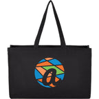Repose Wide Recycled Shoulder Tote, 10 oz - Black - Front