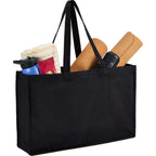 Repose Wide Recycled Shoulder Tote, 10 oz - Black - Right Angle