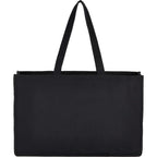 Repose Wide Recycled Shoulder Tote, 10 oz Embroidery - Black - Back