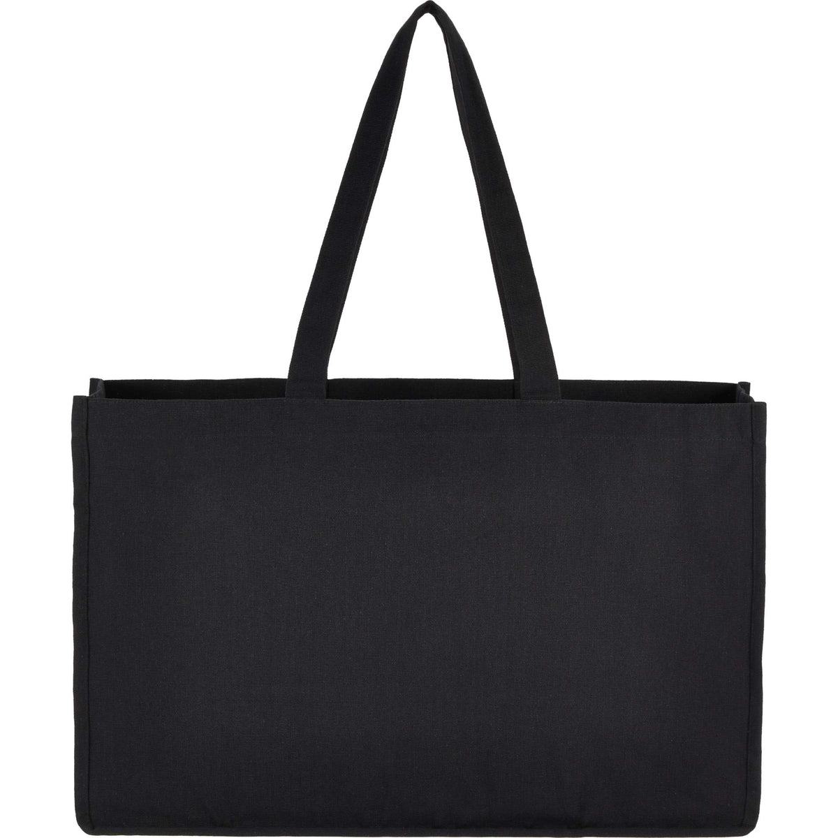 Repose Wide Recycled Shoulder Tote, 10 oz Embroidery - Black - Back