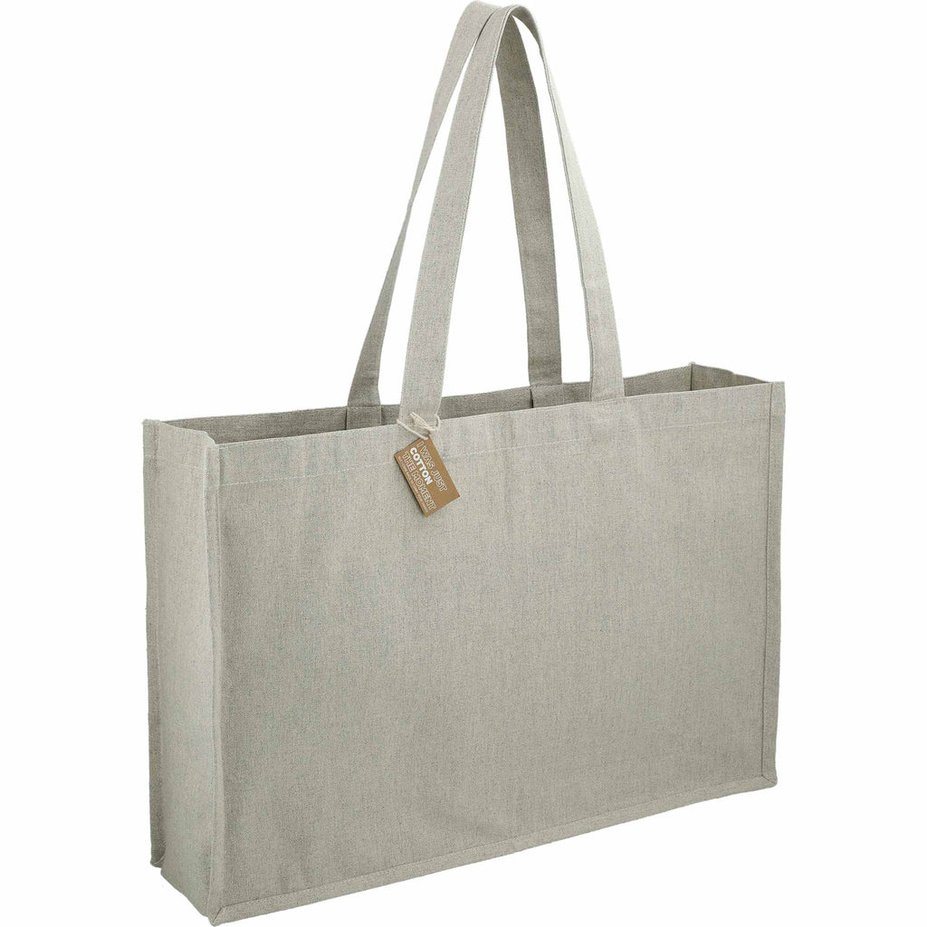 Repose Wide Recycled Shoulder Tote, 10 oz Embroidery - Gray - Right Angle 3