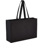 Repose Wide Recycled Shoulder Tote, 10 oz Transfer - Black - Right Angle 2
